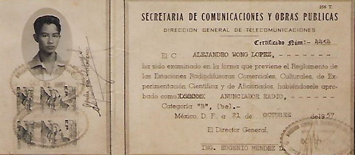 Certificado de Locutor 1957