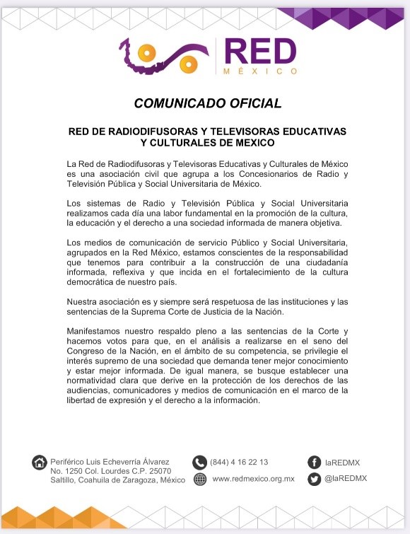 Comunicado Especial RED México