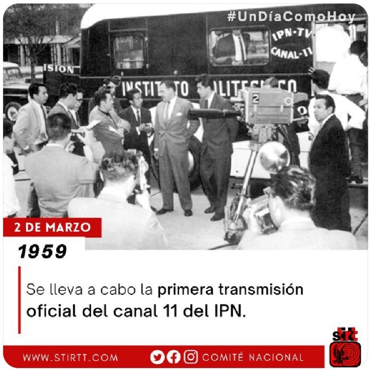 Primera transmisión oficial del canal 11