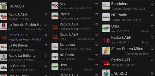 Estaciones de Radio Digital Hidalgo