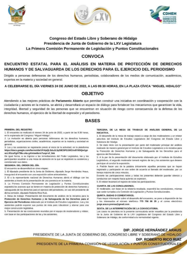 Convocatoria Congreso Hidalguense