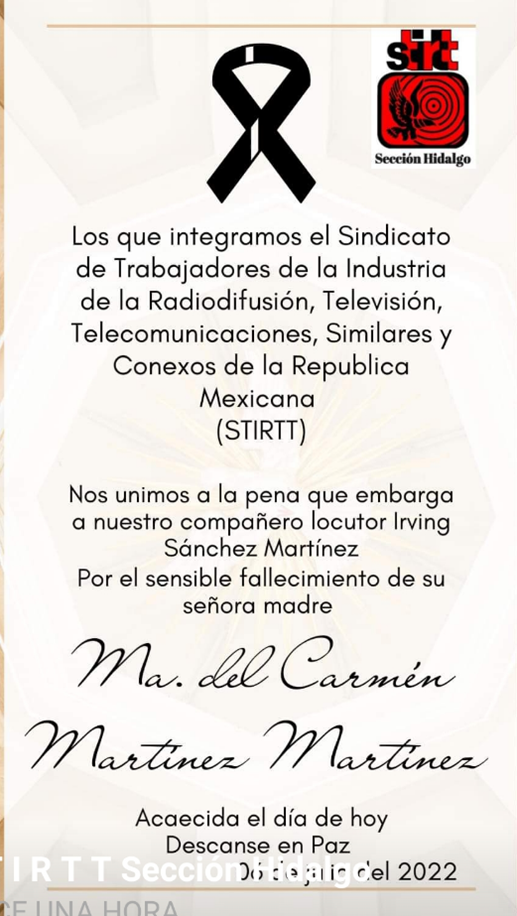 STIRRT Esquela