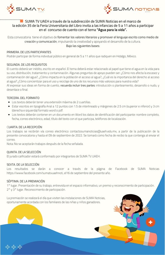Concurso de cuento Agua para la Vida