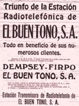 Triunfo de la Estación Radiofónica de El Buen Tono S.A.