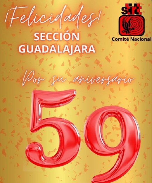 Felicitación a STIRT a Sección Guadalajara