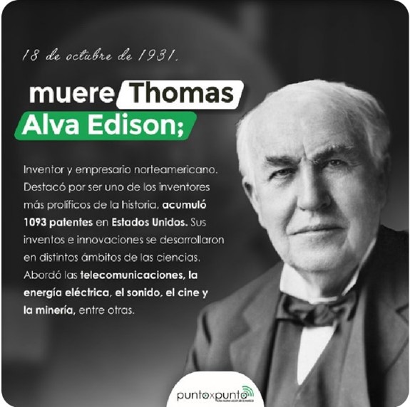 Aniversario luctuoso de Thomas Alva Edison
