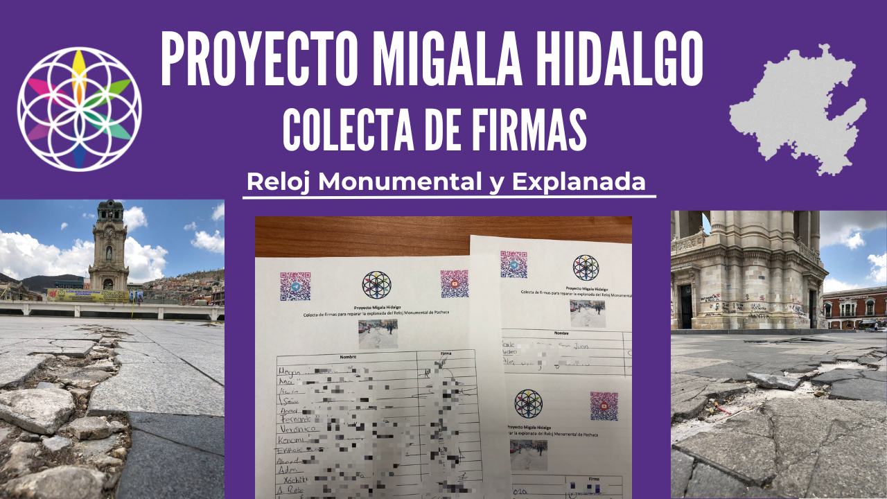Proyecto Migala inicia colecta de firmas para solicitar reparación de la explanada del reloj monumental