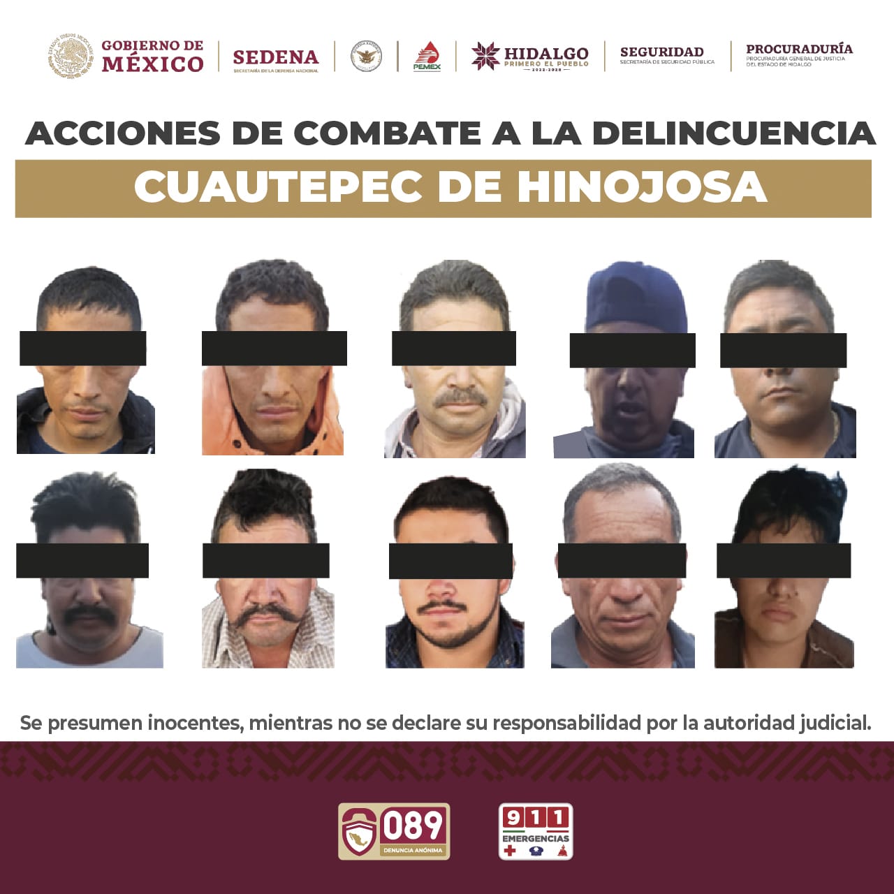 Detenidos en cateo por huachicol Estado de Hidalgo