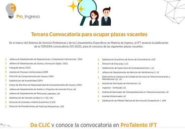 Convocatoria para ocupar plazas vacantes