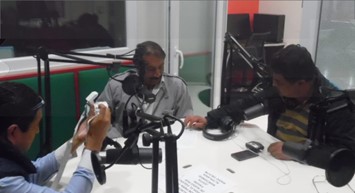 Eduardo Góez Mora, José Carrasco Lozano y Guillermo S. Amador León Cabina de Locución