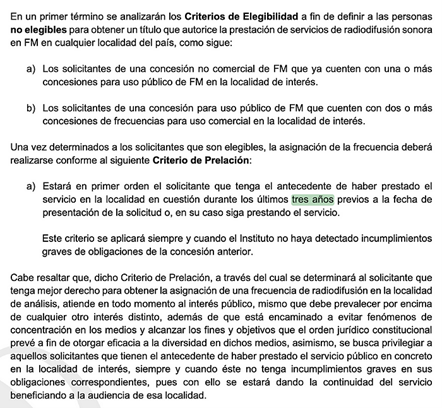 Criterios de elegibilidad