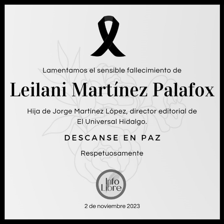 Esquela Leilani Martínez Palafox