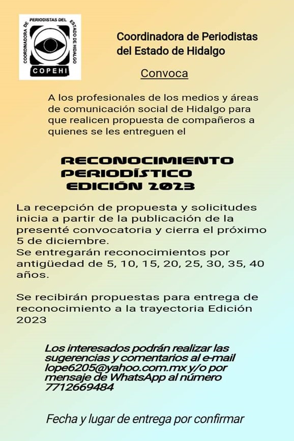 Reconocimiento Periodístico Edición 2023