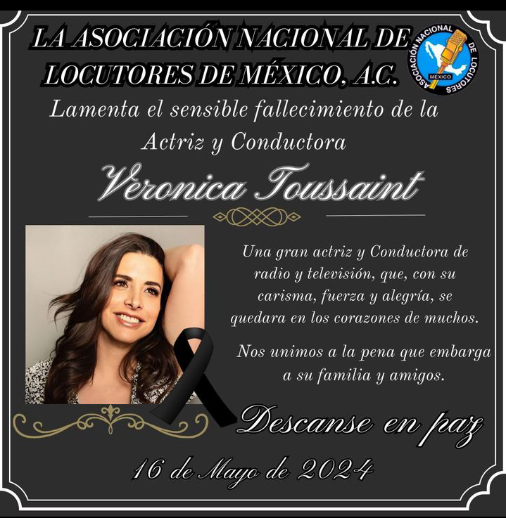 Esquela Verónica Toussaint Rincón