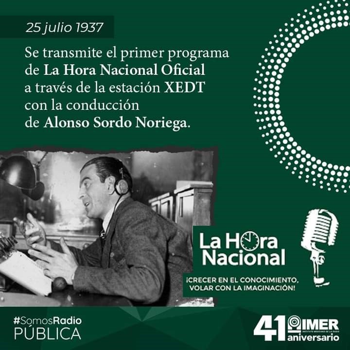 Primera transmisión de la hora nacional