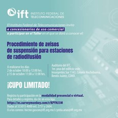 IFT Procedimientos de Avisos de Suspensión para Estaciones de Radiodifusión