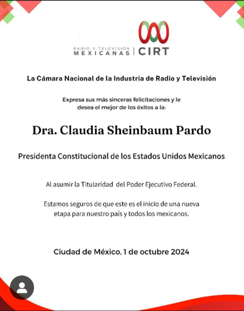 CIRT mensaje Claudia Sheinbaum