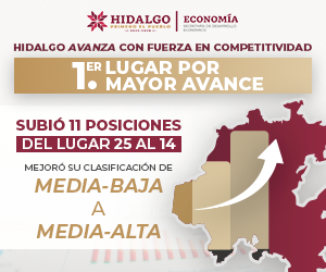 1er Lugar por mayor Avance Economía Hidalgo