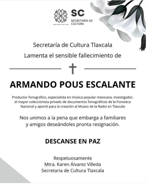 Armando Pous Escalante Esquela