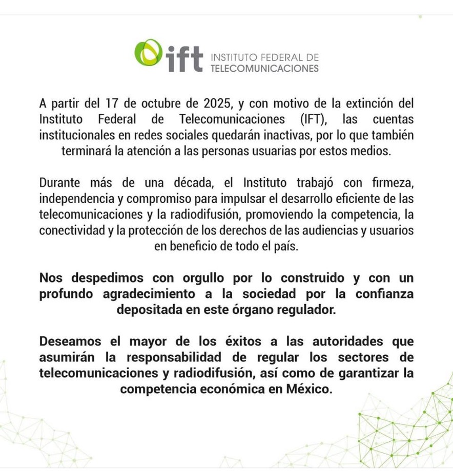 IFT Comunicado 12 ed octubre 2025