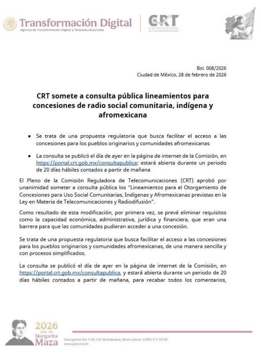 CRT somete a consulta pública lineamientos para concesiones de radio social comunitaria, indígena y afroamericana